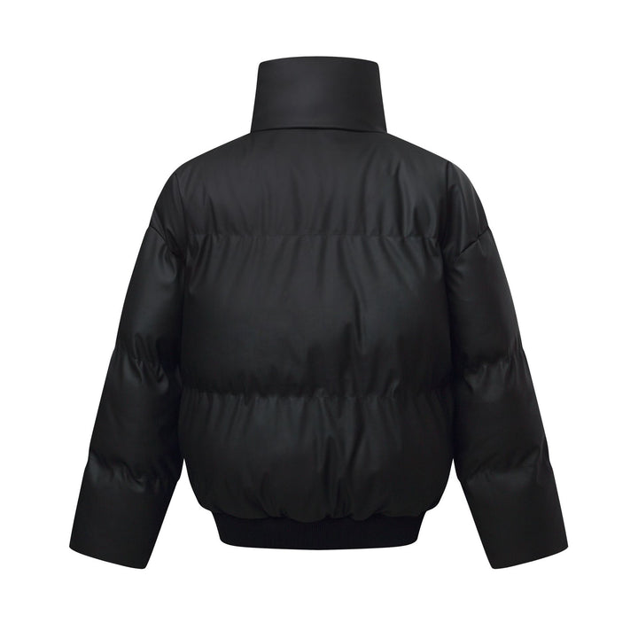 Damen Kurz geschnittener Stepp-Winterparka mit hohem Stehkragen und geripptem Saum Drune