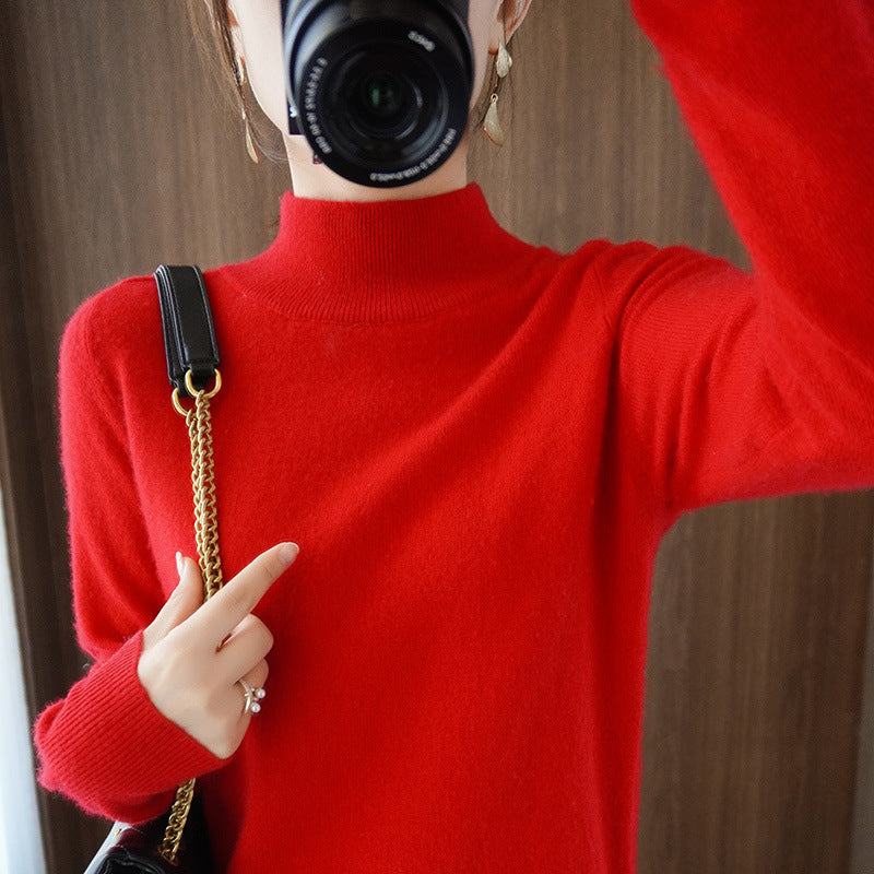 Damen Mockneck-Pullover aus flauschigem Angora-Mix mit legerer Ballonärmel-Silhouette Drune