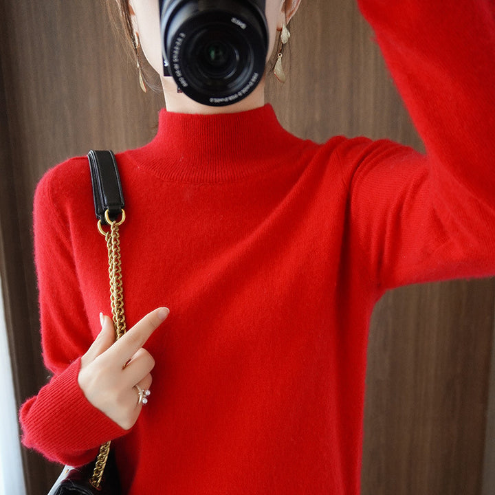 Damen Mockneck-Pullover aus flauschigem Angora-Mix mit legerer Ballonärmel-Silhouette Drune