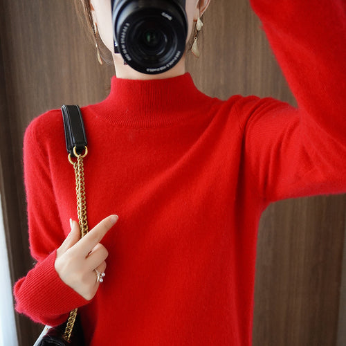 Damen Mockneck-Pullover aus flauschigem Angora-Mix mit legerer Ballonärmel-Silhouette Drune