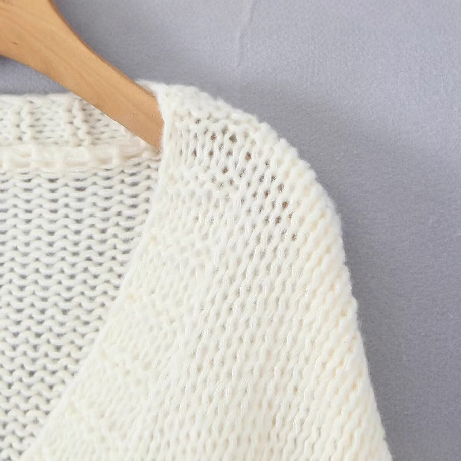 Damen Strickjacke mit Erdbeer-Motiv Drune