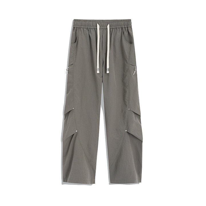 Herren Utility-Cargo-Loungehose mit Tunnelzugbund, Mehrfachtaschen & weitem Bein Drune