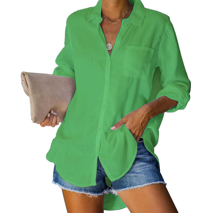 Damen lässige Bluse aus leichtem Stoff Drune