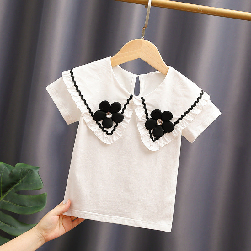Damen elegante und verspielte Bluse mit Volantkragen Drune