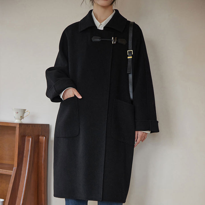 Damen modische oversized Jacke mit hohem Kragen Drune