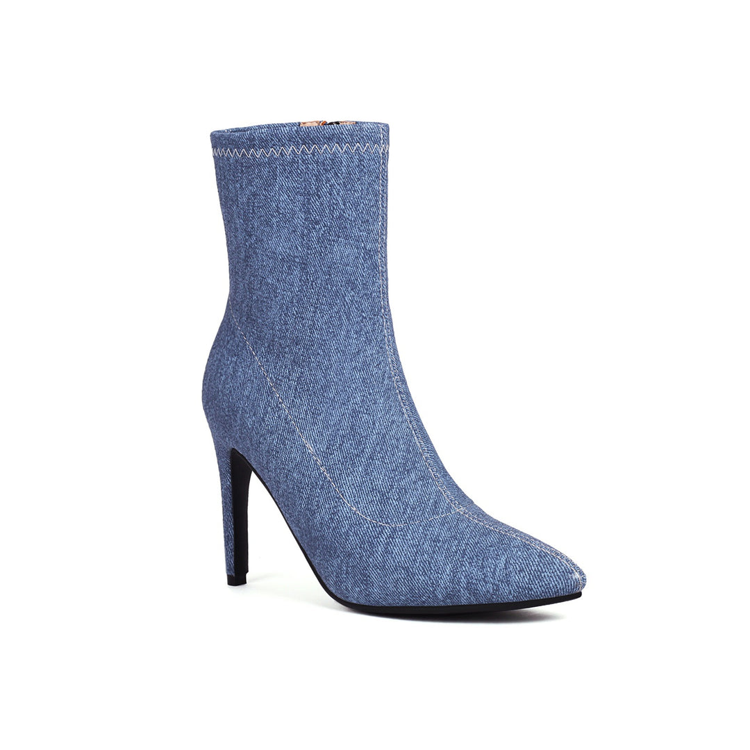 Damen Spitz-Zeh Denim Stiletto Booties Drune