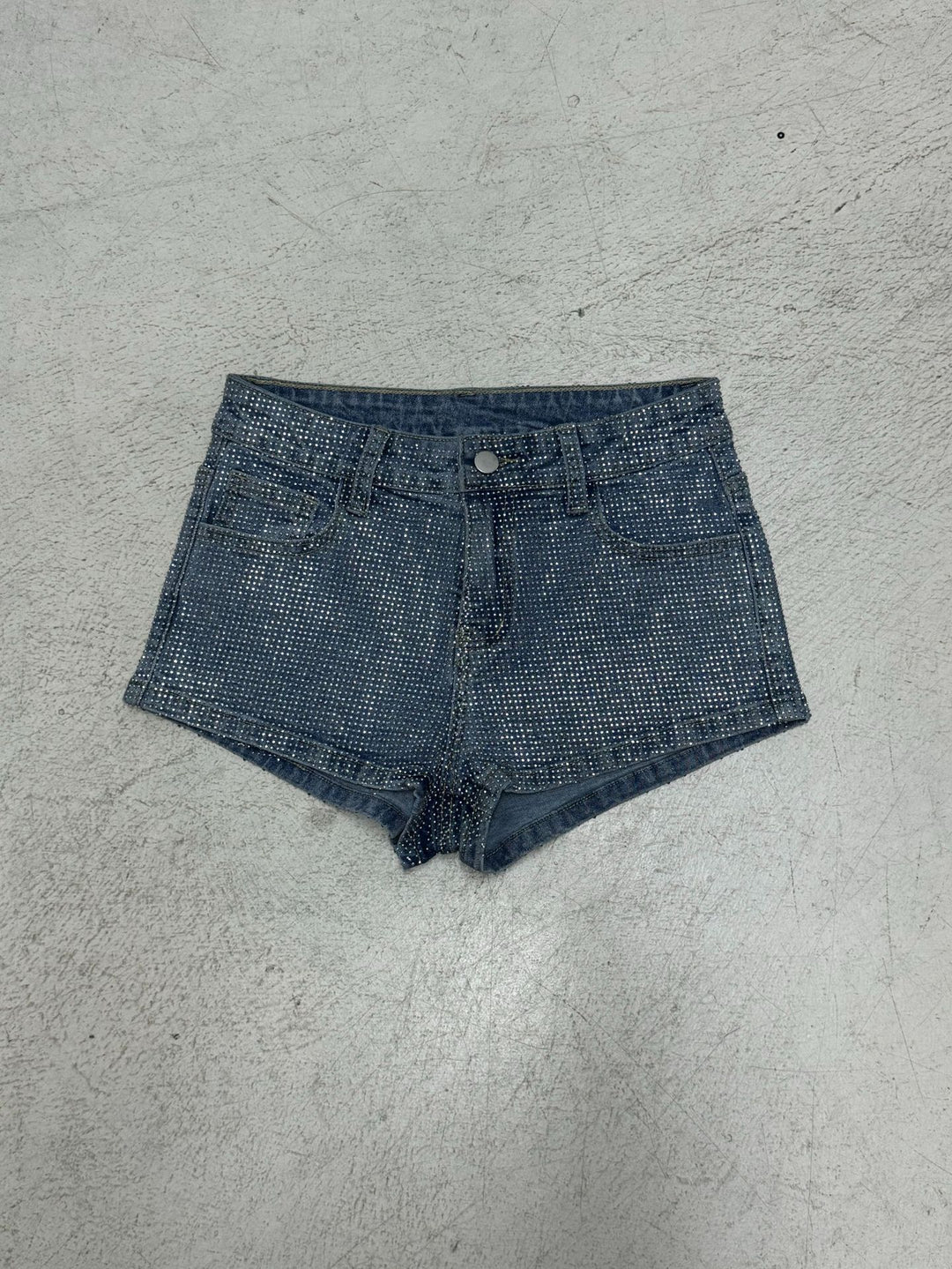 Damen Glitzernde Denim-Shorts mit funkelnden Akzenten Drune