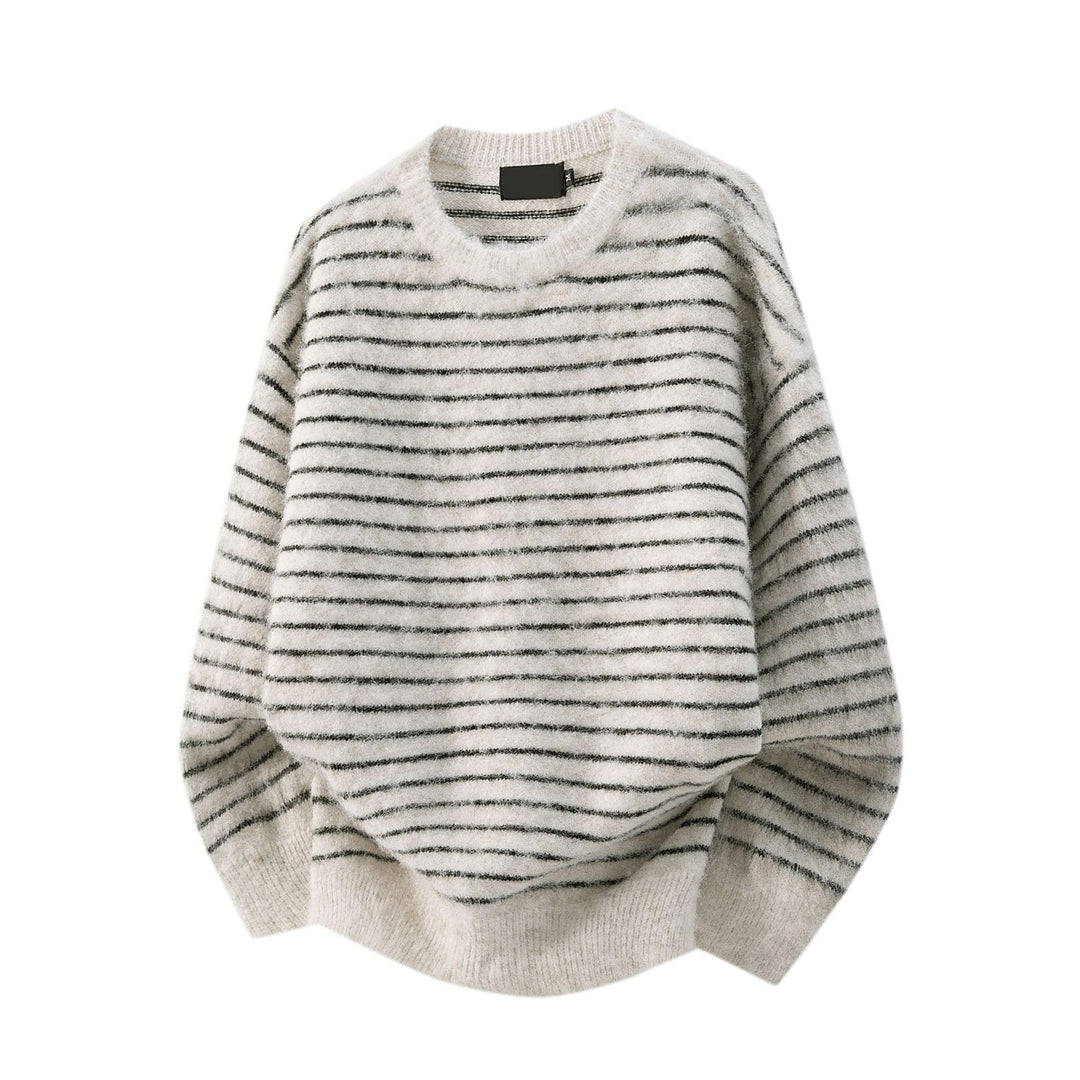 Damen Lässiger Strickpullover mit Streifen Drune