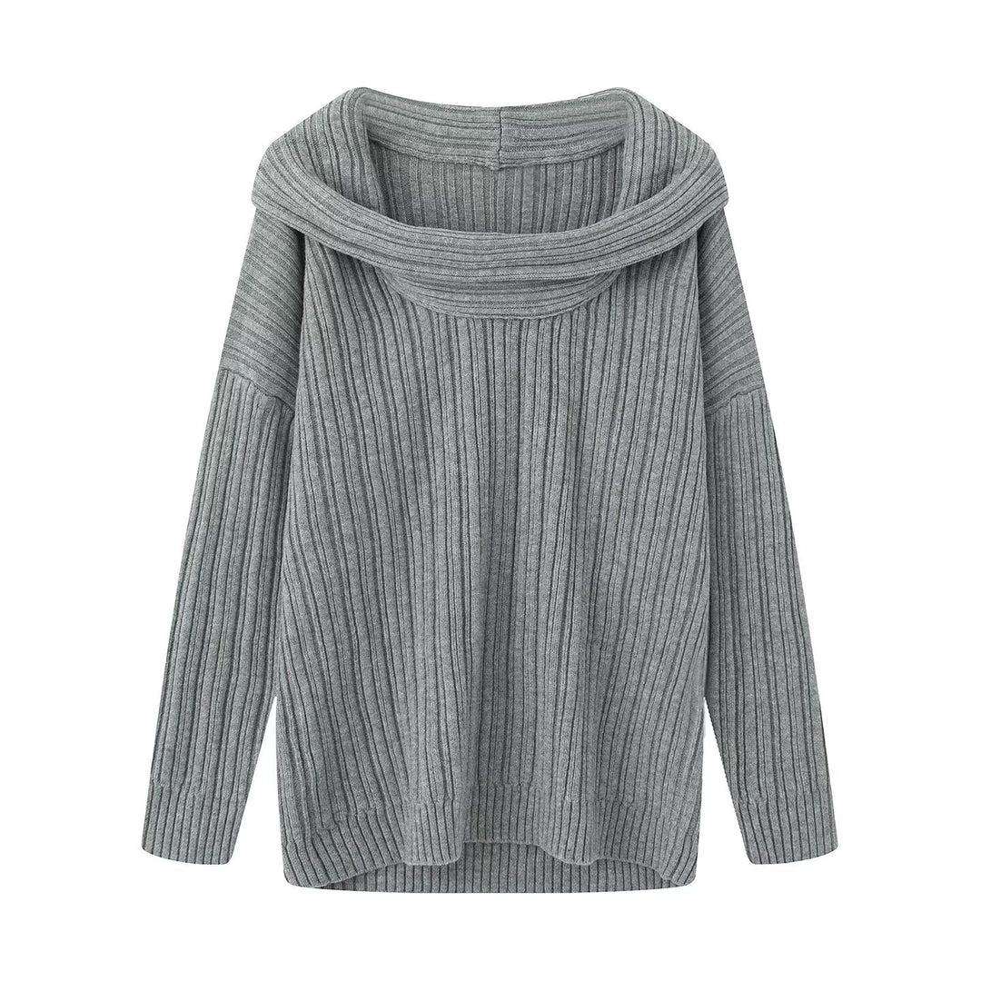 Damen Grobstrickpullover mit modischem Rollkragen Drune