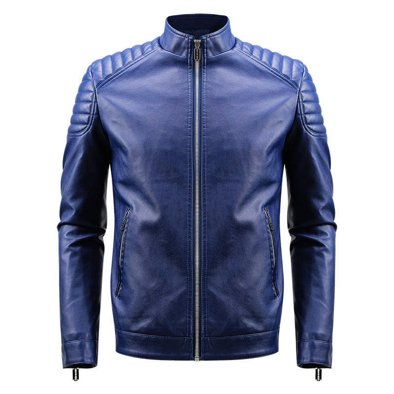 Herren Modische Kunstlederjacke mit strukturiertem Design Drune
