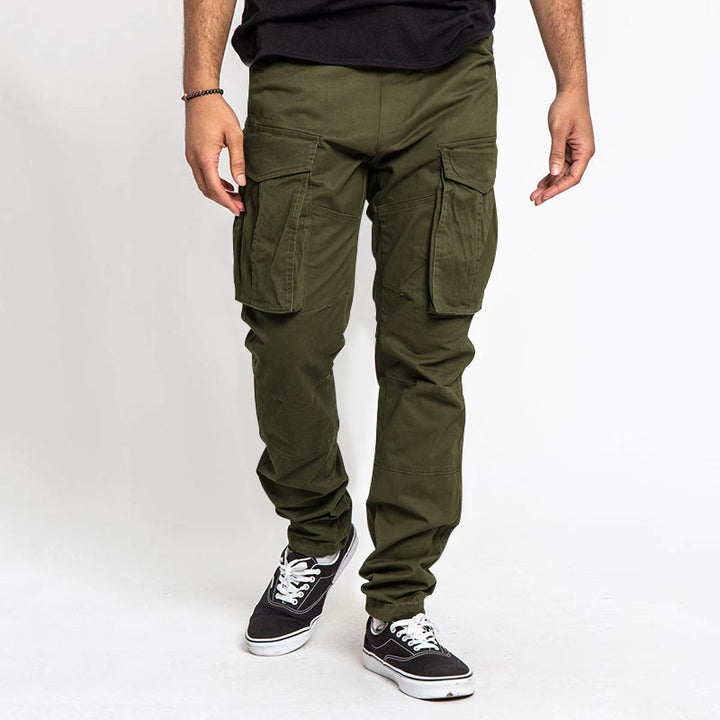 Herren Cargo-Hose mit Mehrfach-Taschen, tapered Passform & Kordelabschluss Drune