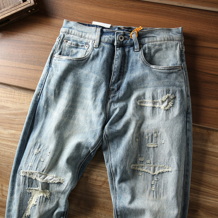 Herren Designer Jeans mit Destroyed-Details Drune