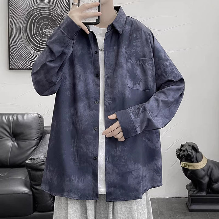 Damen Modisches Oversized Hemd mit Wollstruktur Drune