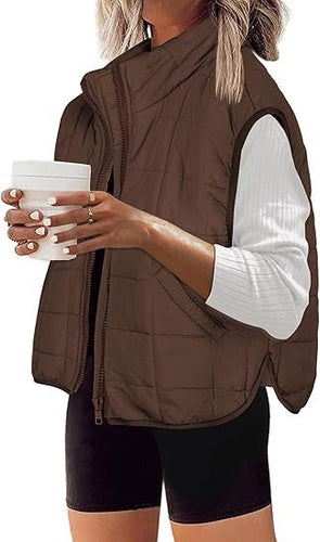 Damen Steppweste mit hohem Kragen und praktischen Seitentaschen Drune