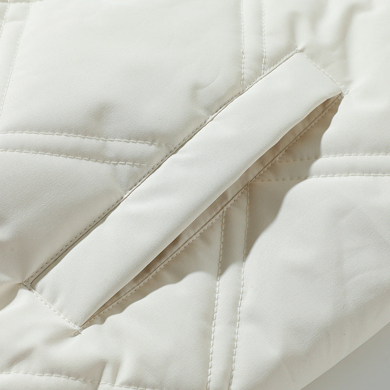 Herren gesteppte College-Blousonjacke mit Rautensteppung, Druckknopfverschluss und gerippten Bündchen Drune