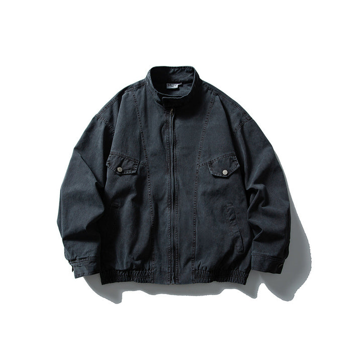Herren Boxy-Fieldblouson mit Stehkragen, Frontreißverschluss und Pattentaschen Drune