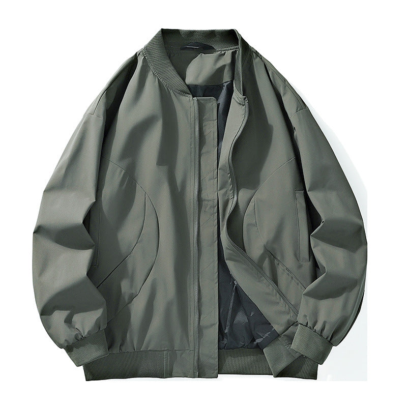 Herren leichter Oversize-Bomber mit elastischen Rippbündchen und verdeckter Reißverschlussblende Drune