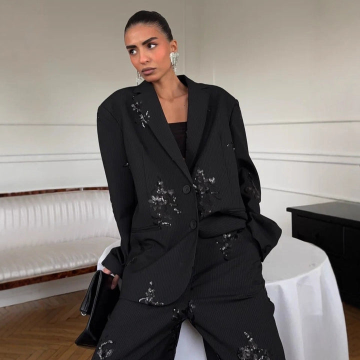 Damen Elegantes und funkelndes Blazer-Set Drune