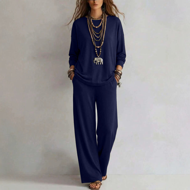Damen Loungewear-Set mit weitem Bund und Oversize-Langarmshirt Drune