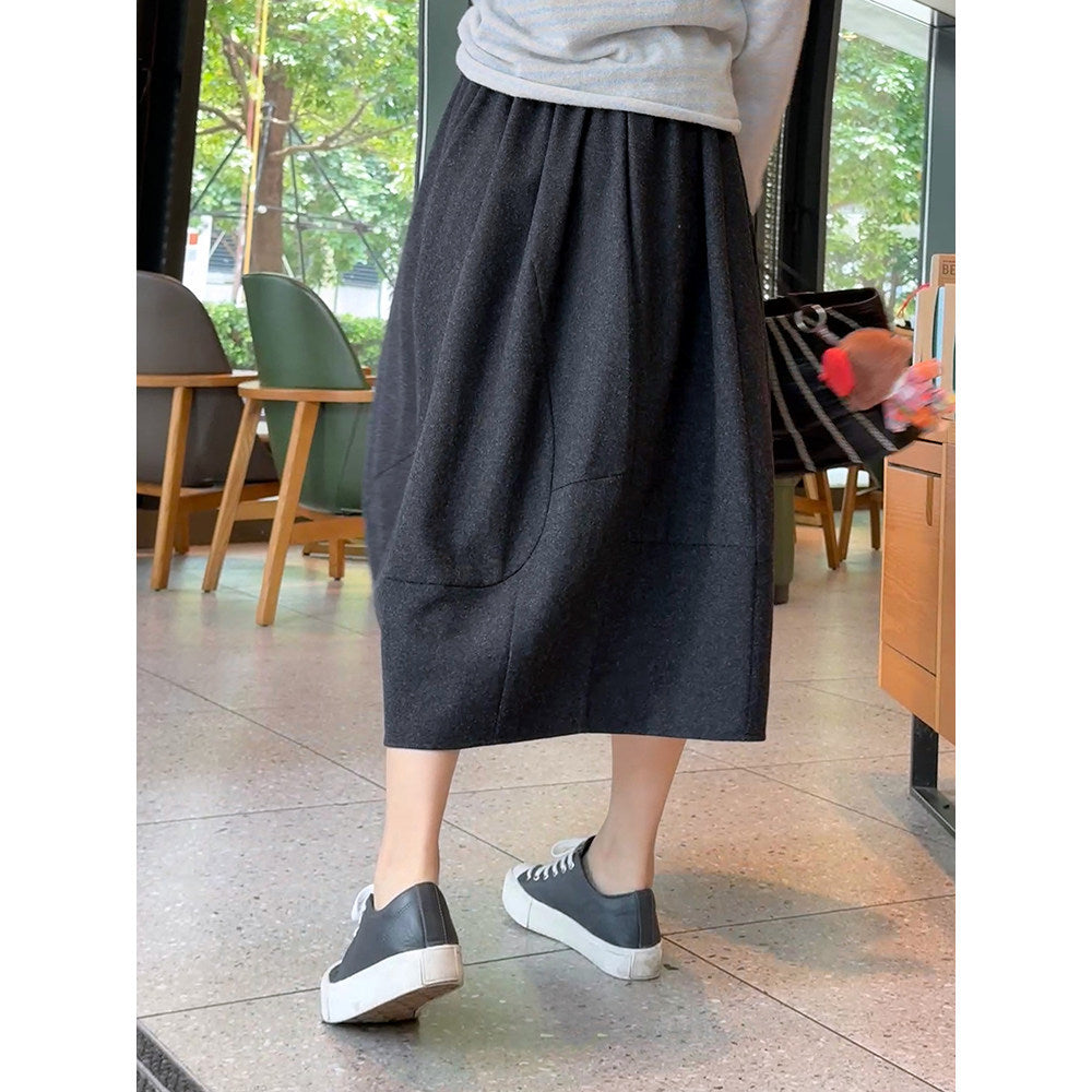 Damen Eleganter Midirock mit lässigem Schnitt Drune