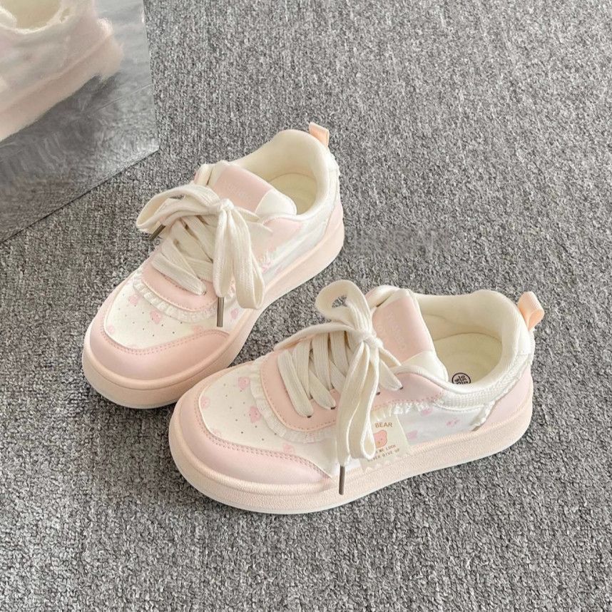 Damen Sportliche Sneaker mit niedlichem Tiermotiv und elastischen Schnürsenkeln Drune