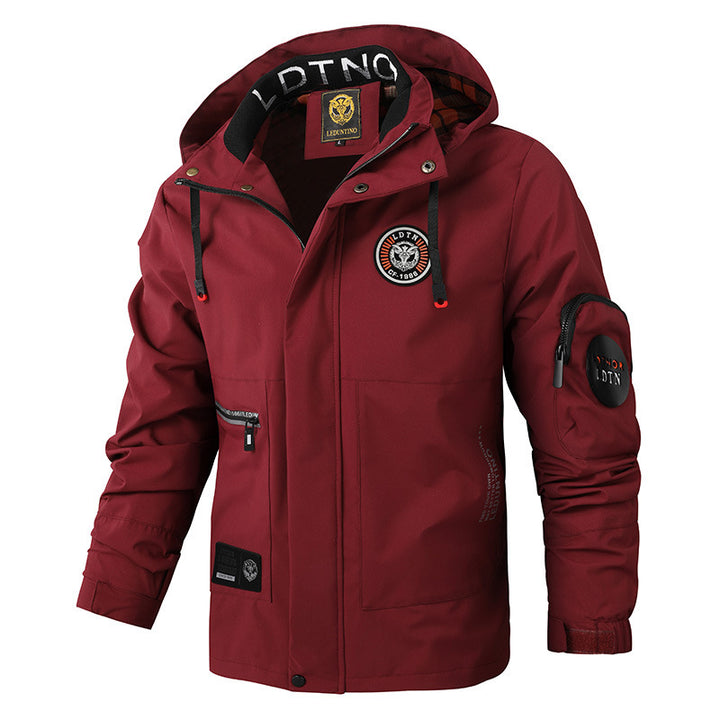 Herren nan urbaner Softshell-Parka mit Kapuze, verdecktem Zweiwege-Reißverschluss und Ärmeltasche Drune