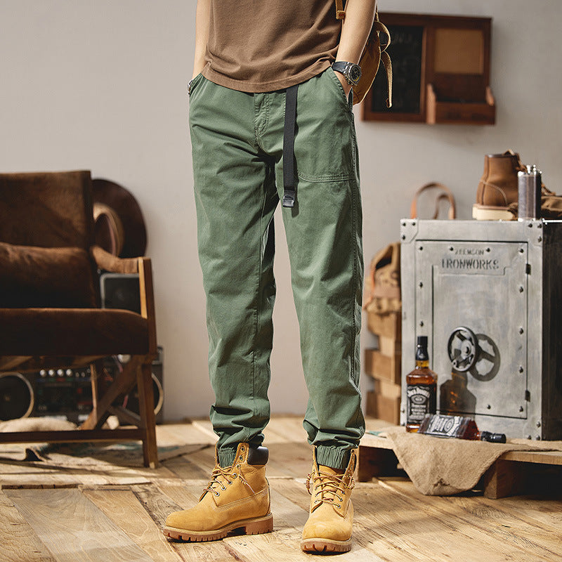 Herren Lockere Utility-Cargohose im Joggerstil mit elastischem Tunnelzugbund Drune