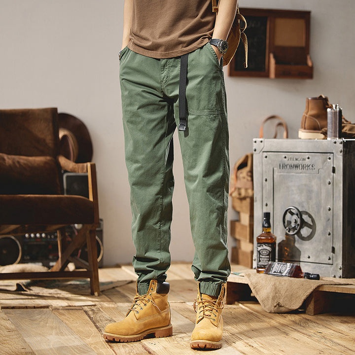 Herren Lockere Utility-Cargohose im Joggerstil mit elastischem Tunnelzugbund Drune