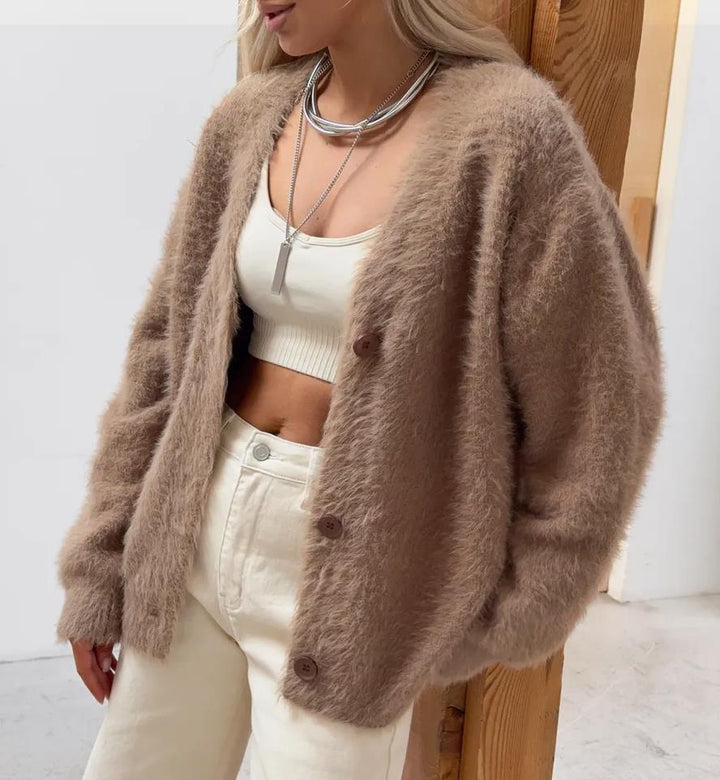 Damen Kuscheliger Strickjacke mit modernen Knopfdetails und lässigem Schnitt Drune