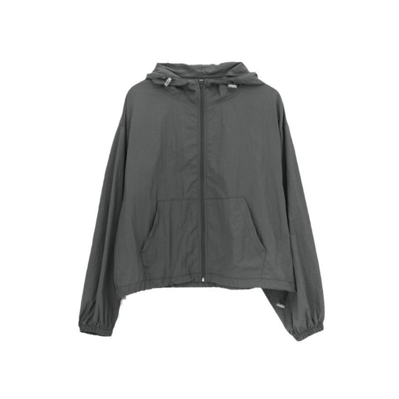Damen leichte Outdoor-Windjacke mit verstellbarem Kordelzug Drune