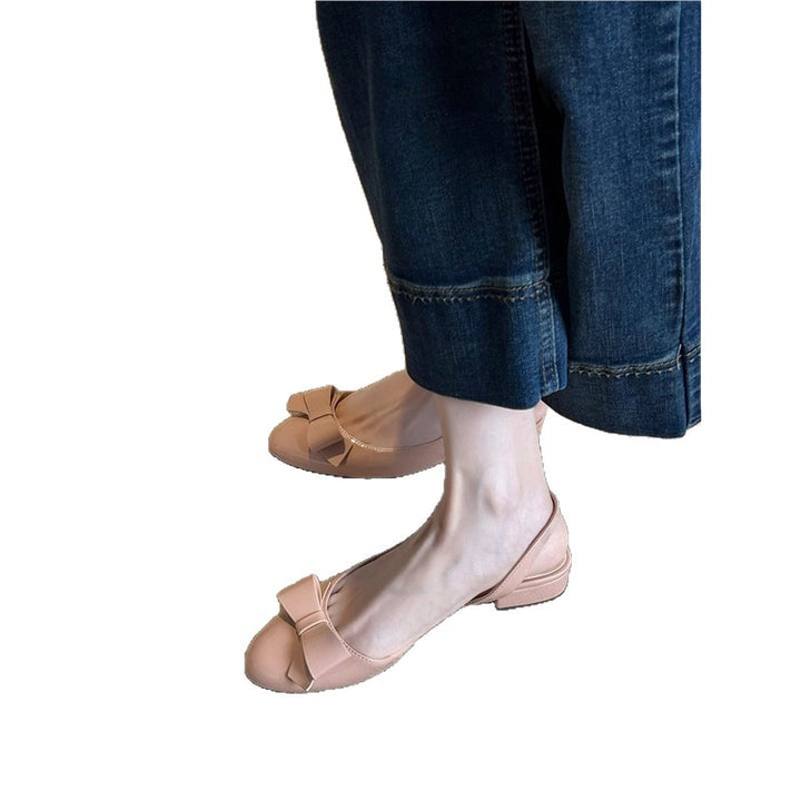 Damen Slingback‑Ballerinas mit Lackoptik, Schleifen‑Detail und gepolsterter Innensohle Drune