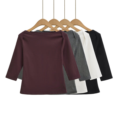 Damen Langarmshirt mit lockerem Schnitt und eleganten Schulterdetails Drune