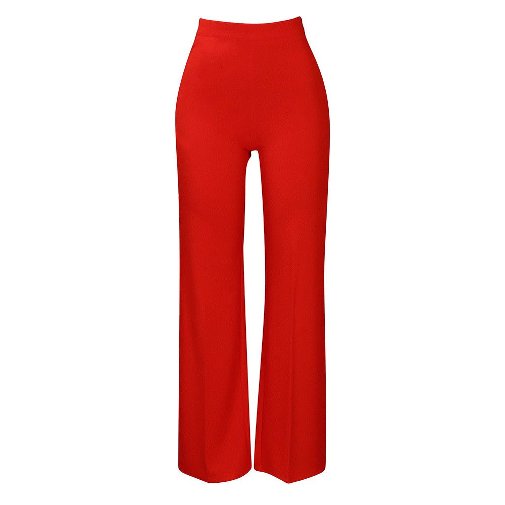 Damen Elegante und figurbetonte High-Waist-Hosen Drune