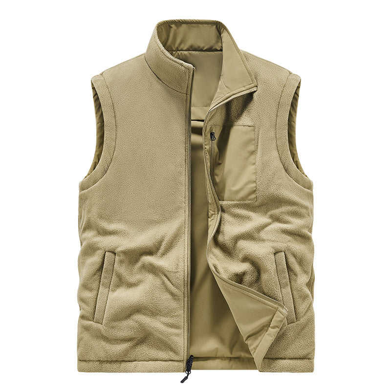 Herren Leichte technische Outdoor‑Weste mit Stehkragen, Netzfutter und Reißverschlusstaschen Drune