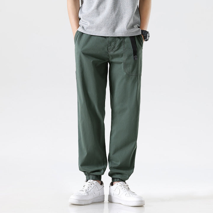 Herren Cargojoggerhose aus Baumwoll-Twill mit Tunnelzugbund und geripptem Knöchelabschluss Drune
