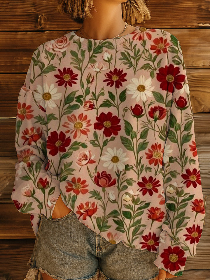 Damen GDrunelümter Oversize-Sweatshirt-Pullover mit Rundhals und Ballonärmeln Drune