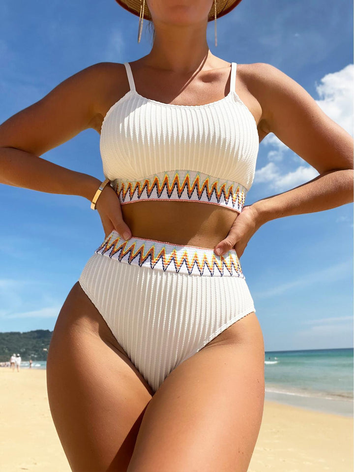 Damen Bunt gemusterter High-Waist Bikini Drune
