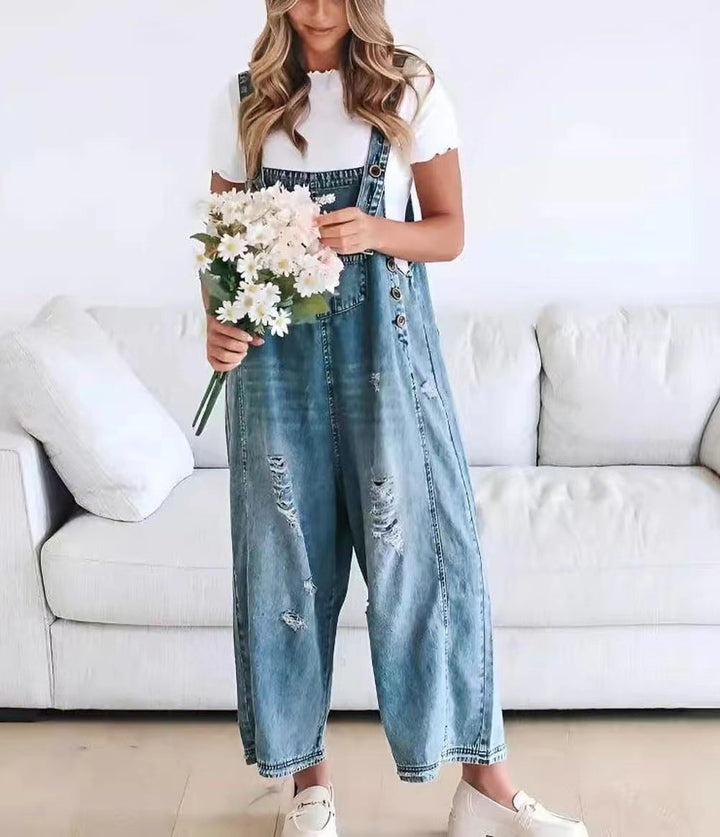 Femme Relaxed Fit Denim Latzhose Drune