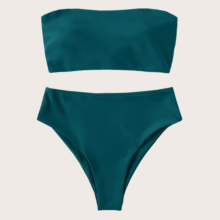 Damen Bandeau-Bikini mit hoher Taille Drune