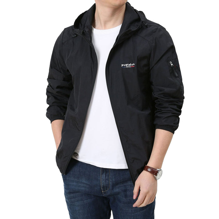 Herren Leichte Windbreaker-Jacke mit verstellbarer Kapuze Drune 1787797828