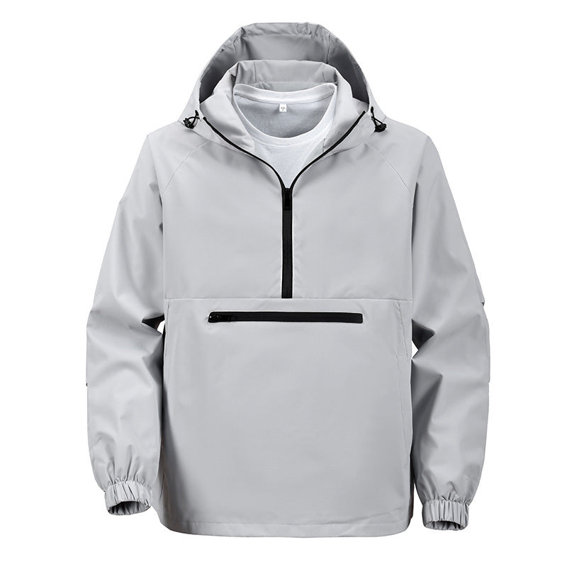 Herren Praktische Windjacke mit Kapuze und Reißverschlusstaschen Drune