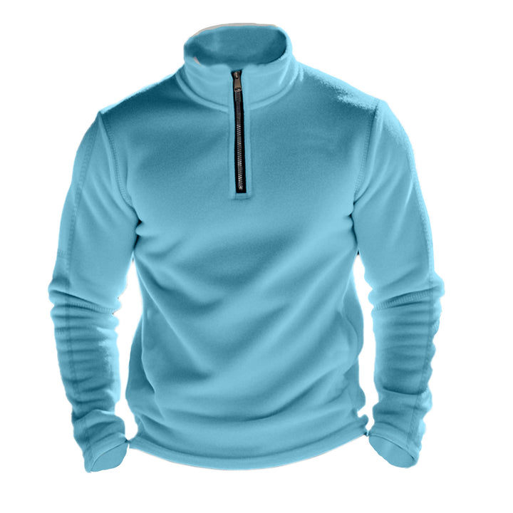 Herren nan funktionaler Fleecepullover mit Halbzip, Stehkragen und Raglanärmeln Drune