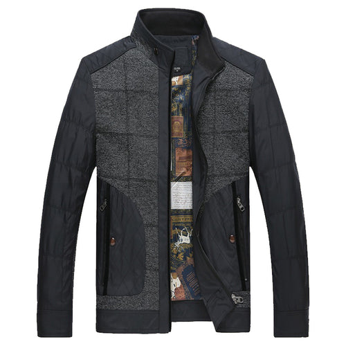 Herren Stepp- und Strickmix-Freizeitjacke mit Stehkragen und gemustertem Innenfutter Drune