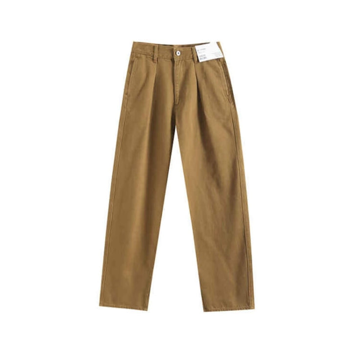 Damen weite Chino-Hose mit hohem Bund und praktischen Taschen Drune