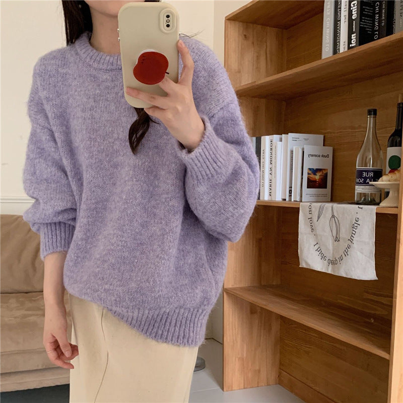 Damen Fluffiger Oversized Pullover aus weichem Strick Drune
