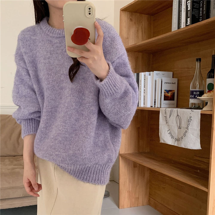 Damen Fluffiger Oversized Pullover aus weichem Strick Drune