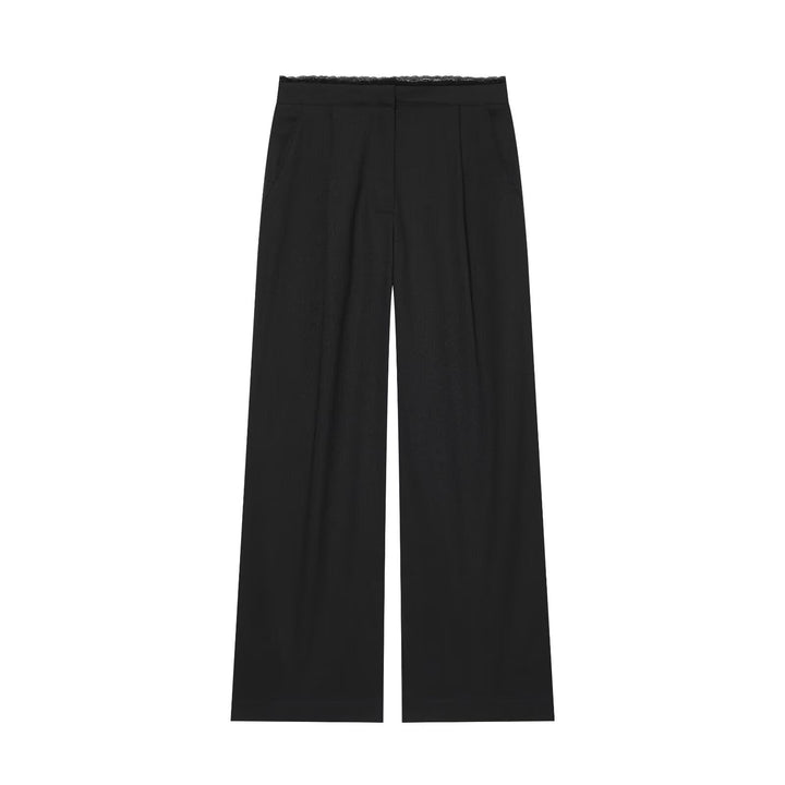 Damen Weite Palazzo‑Hose mit elastischem Spitzenbund und eleganter Bügelfalte Drune