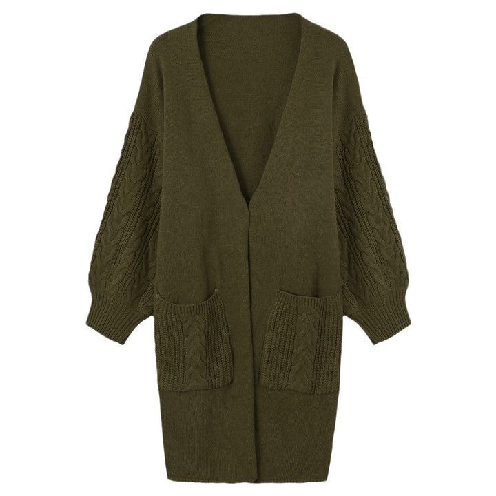 Damen Großer Strickcardigan mit Zopfmuster und praktischen Taschen Drune