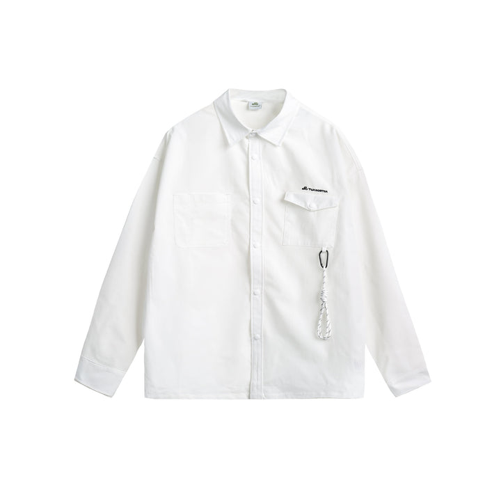 Unisex Overshirtjacke im Utility‑Stil mit Druckknopfleiste und Karabinerdetail Drune