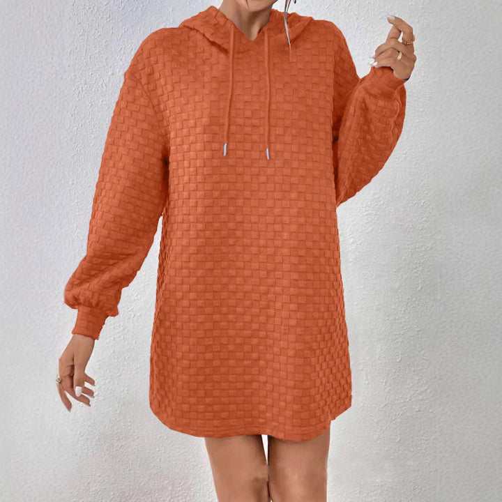 Damen Kapuzenkleid aus strukturiertem Material Drune